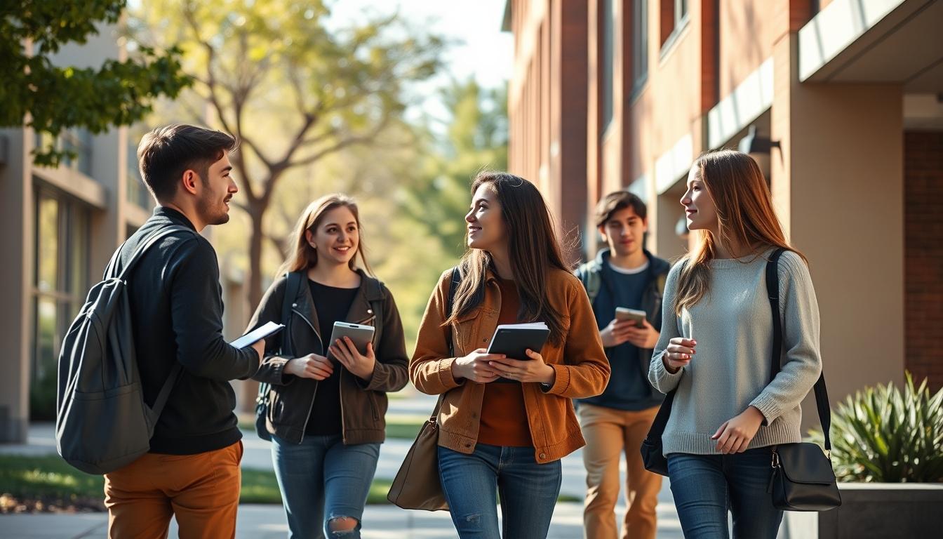 Student using learning strategies while studying